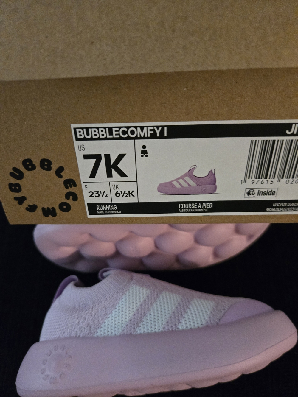adidas Kids Bubblecomfy I Pink Slip-On Sneakers
